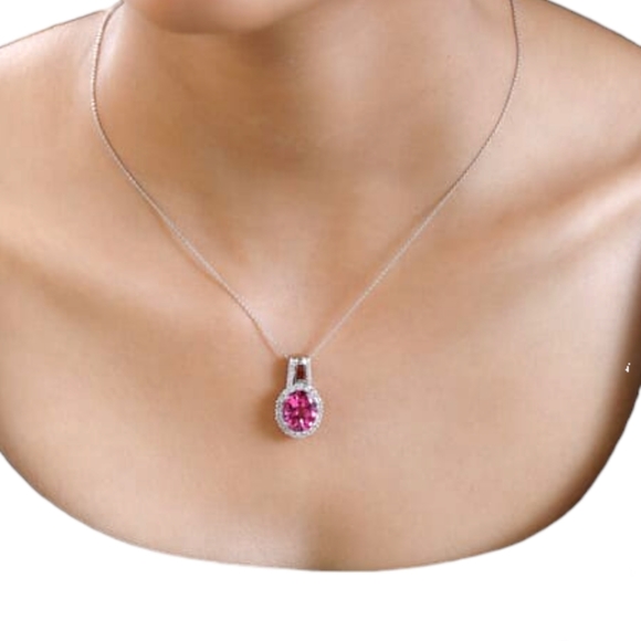 NWT PINK MYSTIC TOPAZ & MULTIGEMSTONE NECKLACE PLATINUM OVER STERLING SILVER - Picture 5 of 12